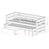SENSO 90x200 cinnamon double trundle bed Lano Furniture