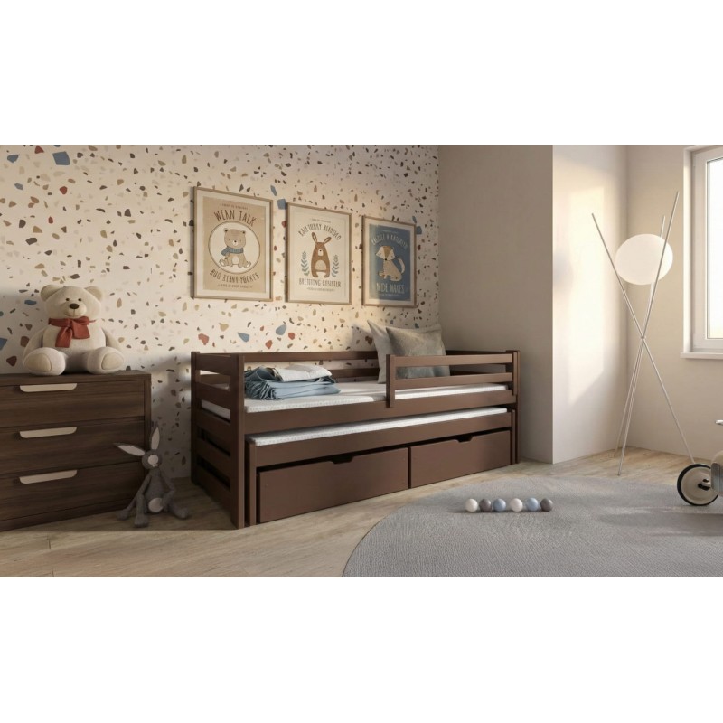 SENSO 90x200 dark chocolate double trundle bed Lano Furniture