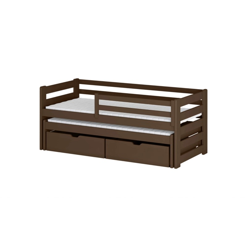 SENSO 80x200 dark chocolate double trundle bed Lano Furniture
