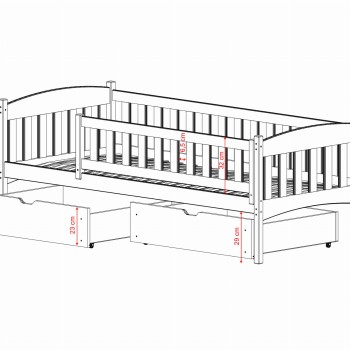 GUCIO 80x160 cotton single children's bed Lano Furniture