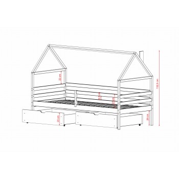 ARON 80x160 cotton single children's bed Lano Furniture