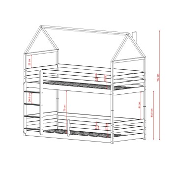 AXEL 90x200 cotton bunk bed Lano Furniture