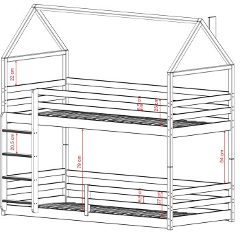 AXEL 80x200 cotton bunk bed house Lano Furniture