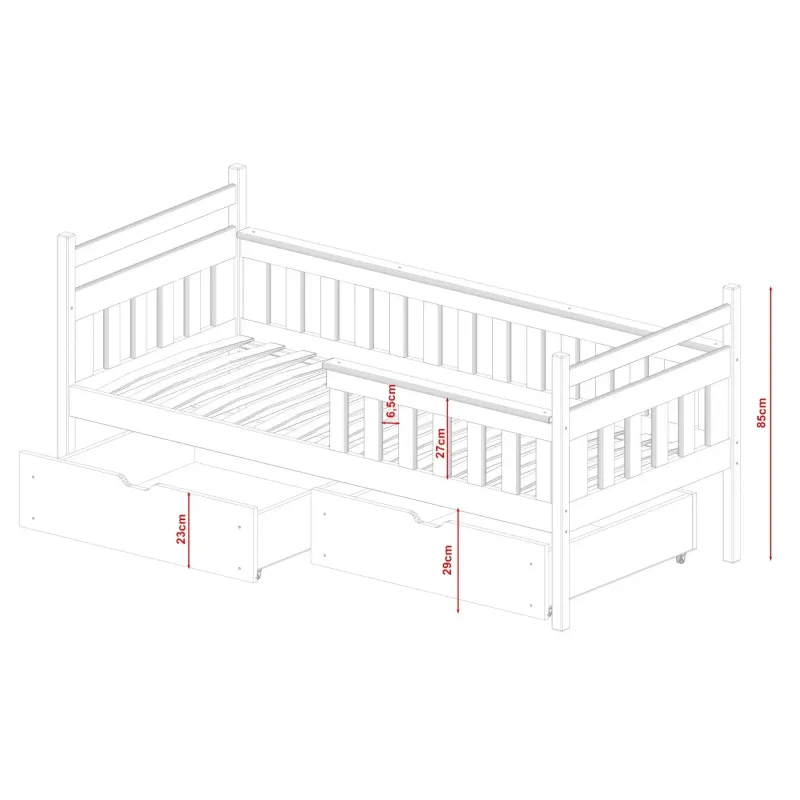 EMMA 90x190 white childrens bed Lano Furniture