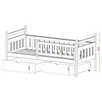 EMMA 90x190 pine children's bed Lano Furniture