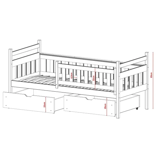 EMMA 90x190 pine childrens bed Lano Furniture