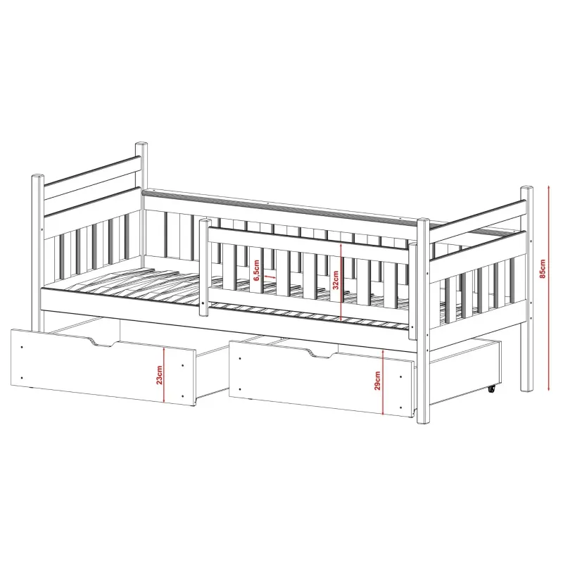 EMMA 90x190 pine childrens bed Lano Furniture