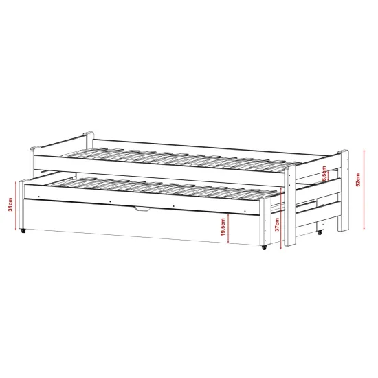 Παιδικό Κρεβάτι ANIS 80x200 - pine Παιδικό Κρεβάτι ANIS 80x200 - pine