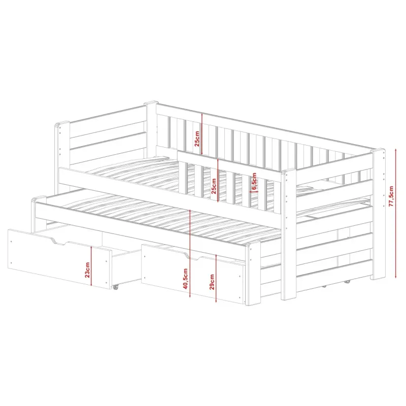 BOLKO 80x180 white bunk bed Lano Furniture