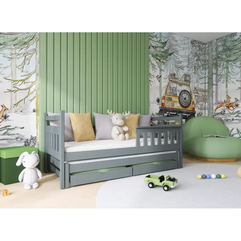 DOMINIK 80x160 graphite bunk bed Lano Furniture