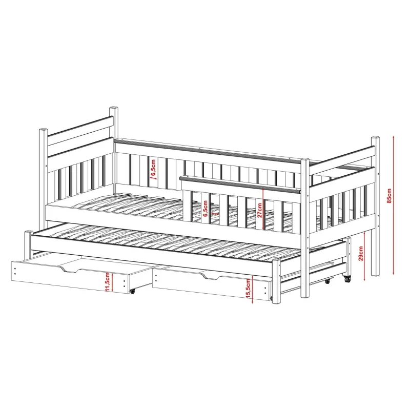 DOMINIK 80x160 pine bunk bed Lano Furniture