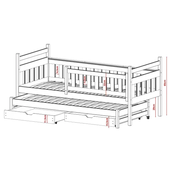 DOMINIK 80x200 pine bunk bed Lano Furniture DOMINIK 80x200 pine bunk bed Lano Furniture