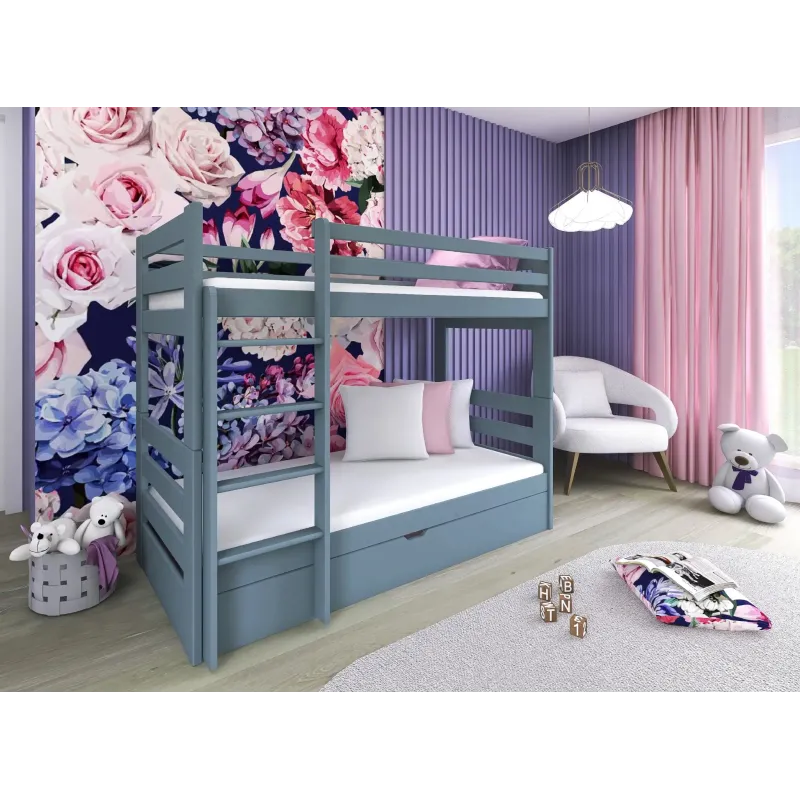 AYA 80x180 grey bunk bed Lano Furniture