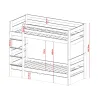 AYA 80x180 pine bunk bed Lano Furniture