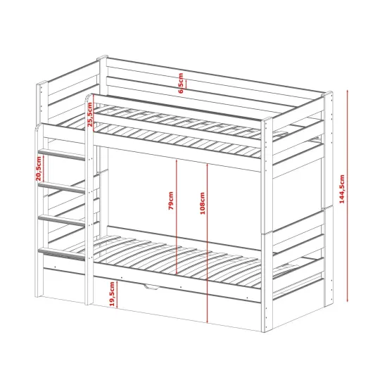 AYA 80x200 pine bunk bed Lano Furniture AYA 80x200 pine bunk bed Lano Furniture