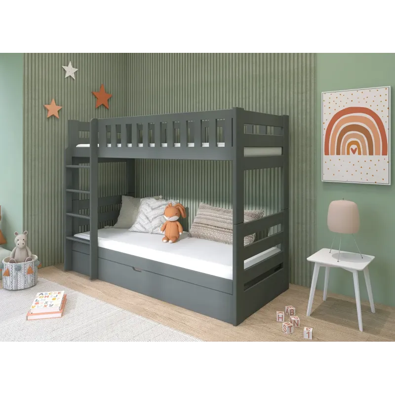 FOCUS 90x190 graphite bunk bed Lano Furniture