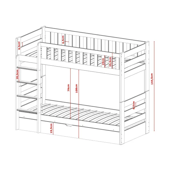 FOCUS 90x190 graphite bunk bed Lano Furniture FOCUS 90x190 graphite bunk bed Lano Furniture