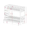 HARVEY 80x180 white bunk bed Lano Furniture