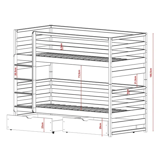 LOFT 80x160 white bunk bed Lano Furniture LOFT 80x160 white bunk bed Lano Furniture
