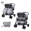 BABY STROLLER TWIN COOL GREY+BAG