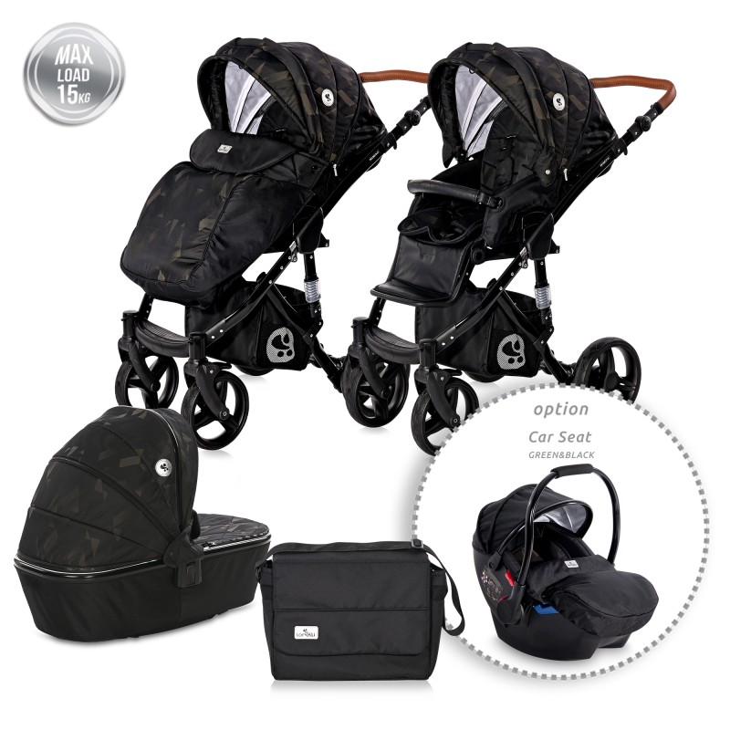 BABY STROLLER RIMINI + BAG FOREST GREEN & BLACK