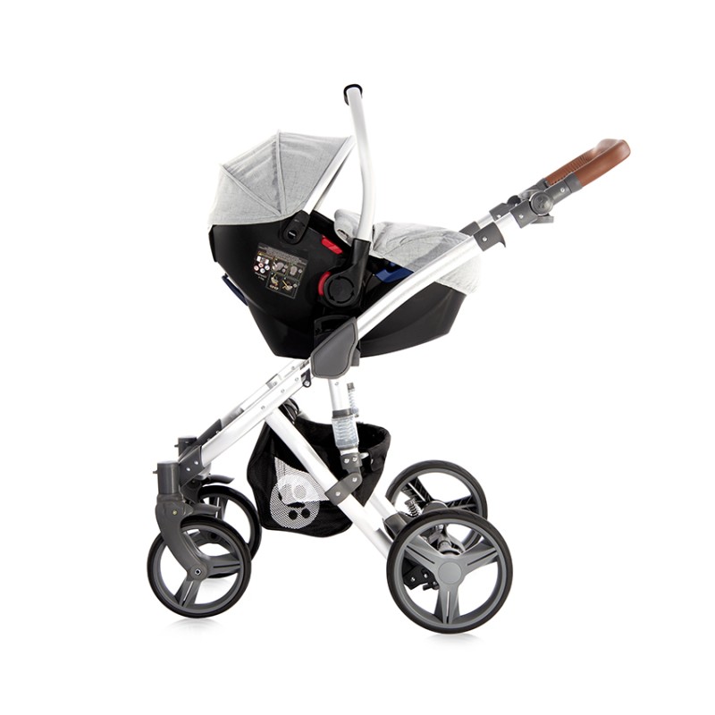 BABY STROLLER RIMINI + MAMA BAG GREY & BLACK DOTS