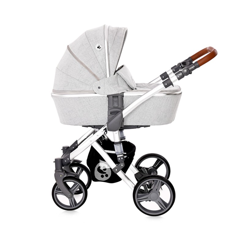 BABY STROLLER RIMINI + MAMA BAG GREY & BLACK DOTS