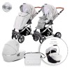 BABY STROLLER RIMINI + MAMA BAG GREY & BLACK DOTS
