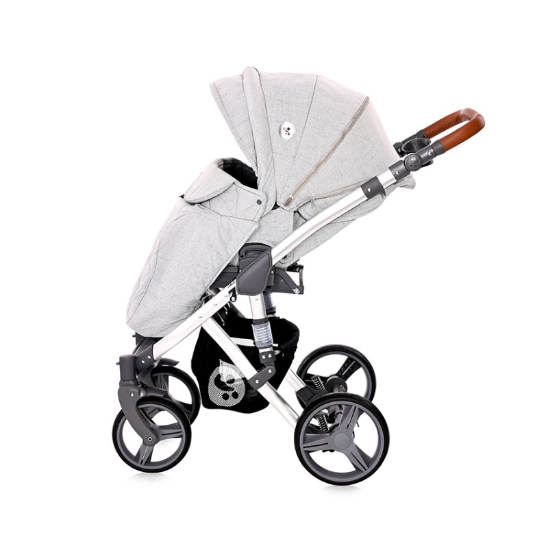 BABY STROLLER RIMINI + MAMA BAG GREY & BLACK DOTS