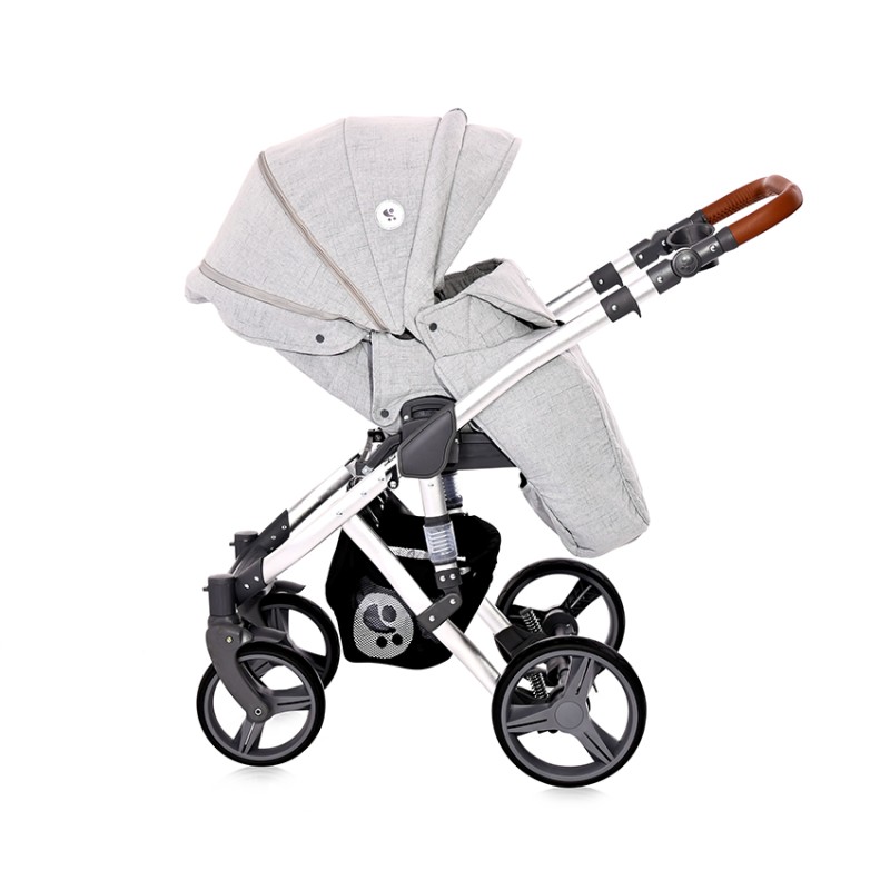 BABY STROLLER RIMINI + MAMA BAG GREY & BLACK DOTS