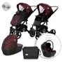 BABY STROLLER RIMINI + MAMA BAG RUBY RED & BLACK