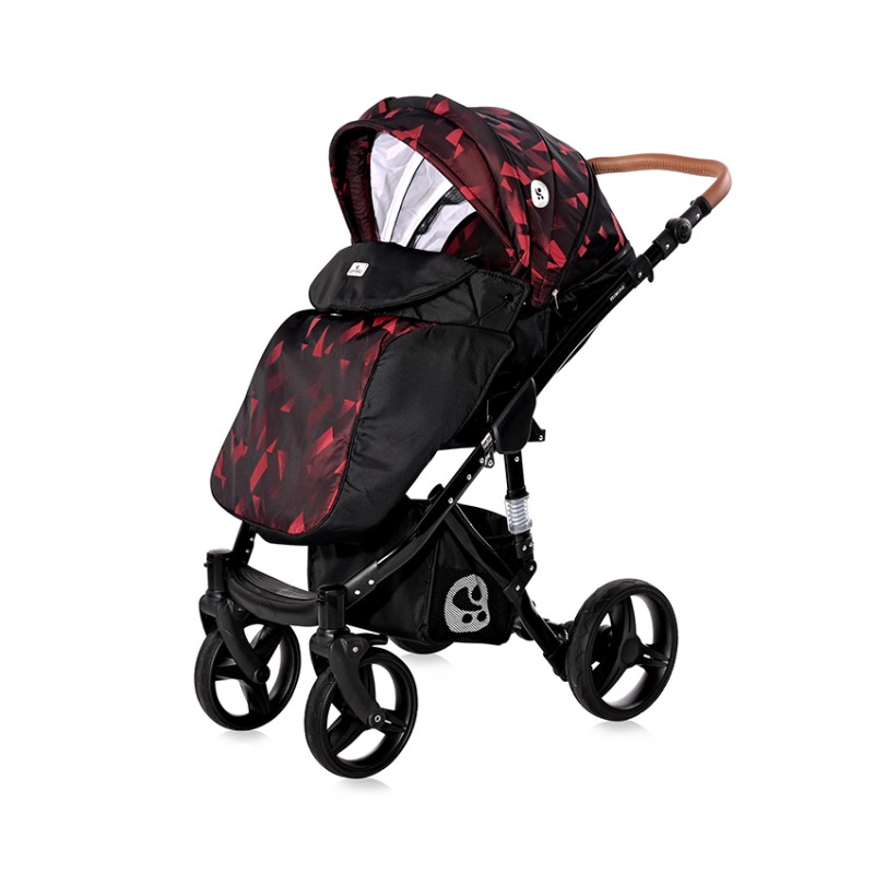 BABY STROLLER RIMINI + MAMA BAG RUBY RED & BLACK