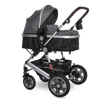 BABY STROLLER LORA STEEL GREY + MAMA BAG