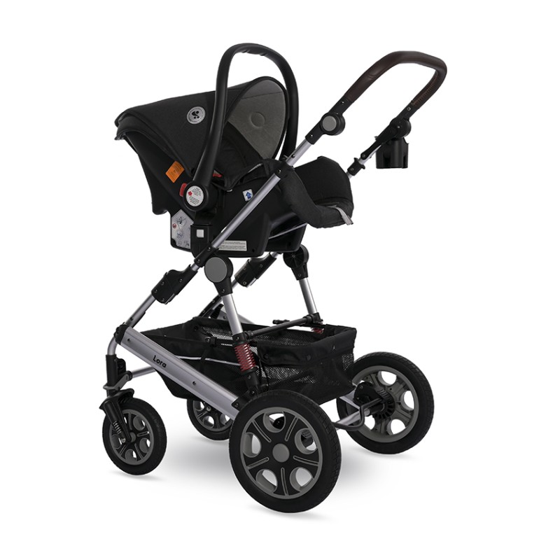 BABY STROLLER LORA STEEL GREY + MAMA BAG