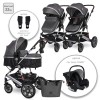 BABY STROLLER LORA STEEL GREY + MAMA BAG