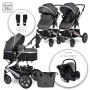 BABY STROLLER LORA STEEL GREY + MAMA BAG