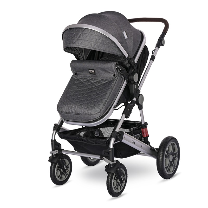 BABY STROLLER LORA STEEL GREY + MAMA BAG