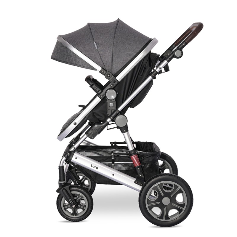 BABY STROLLER LORA STEEL GREY + MAMA BAG
