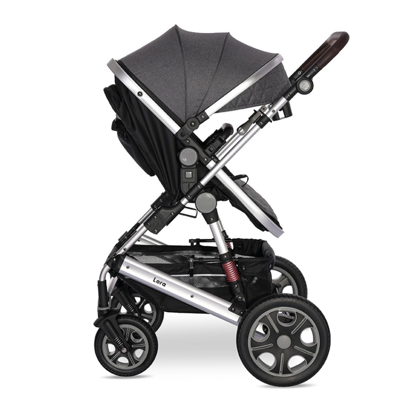 BABY STROLLER LORA STEEL GREY + MAMA BAG