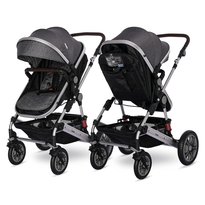 BABY STROLLER LORA STEEL GREY + MAMA BAG