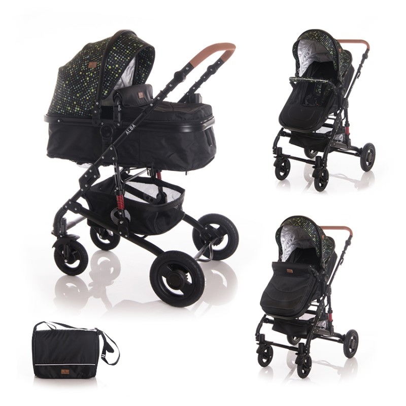 BABY STROLLER ALBA BLACK CIRCLES