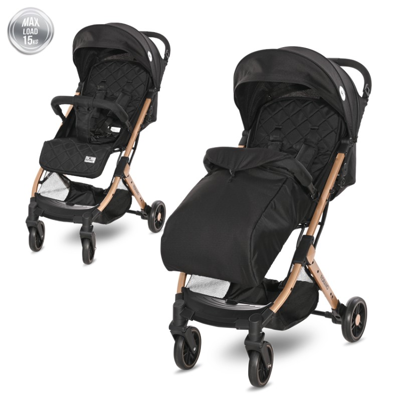 BABY STROLLER FIORANO BLACK +FOOTCOVER