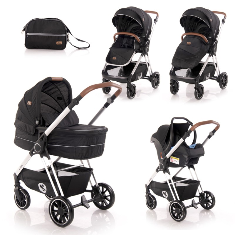 BABY STROLLER ANGEL BLACK 3 IN 1