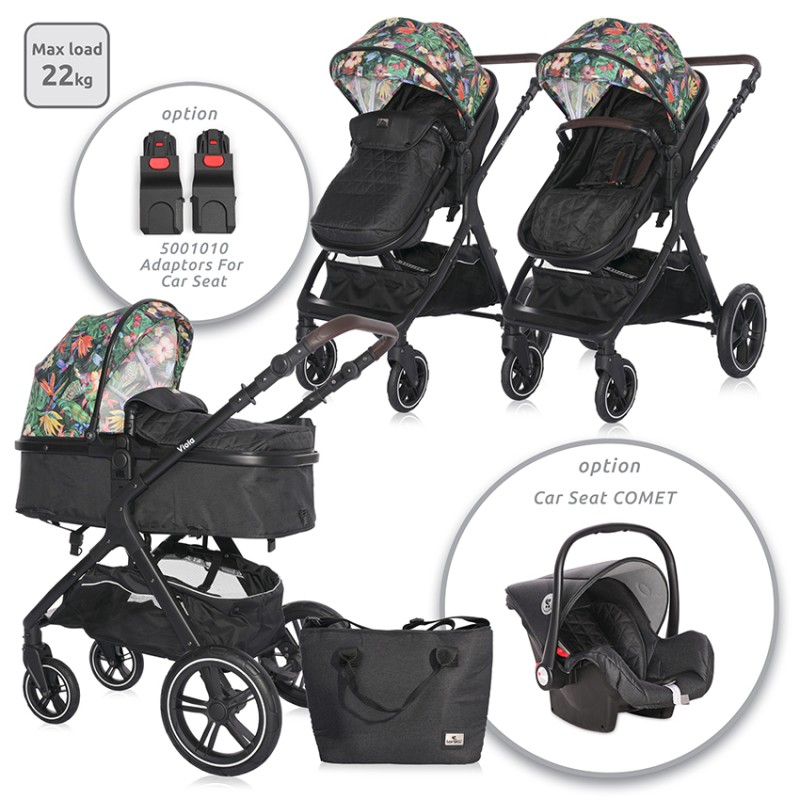 BABY STROLLER VIOLA TROPICAL FLOWERS