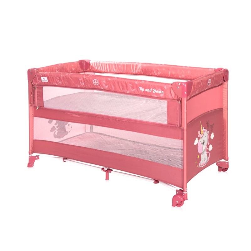 BABY COT UP AND DOWN ROSE VELVET UNICORN