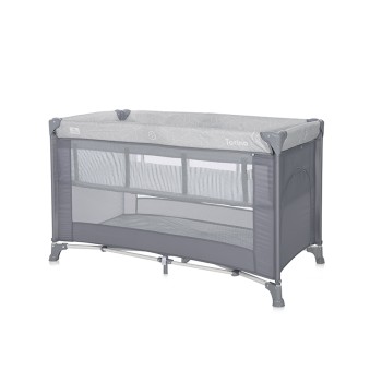 BABY COT TORINO 2 LAYERS GREY STRIPED ELEMENTS