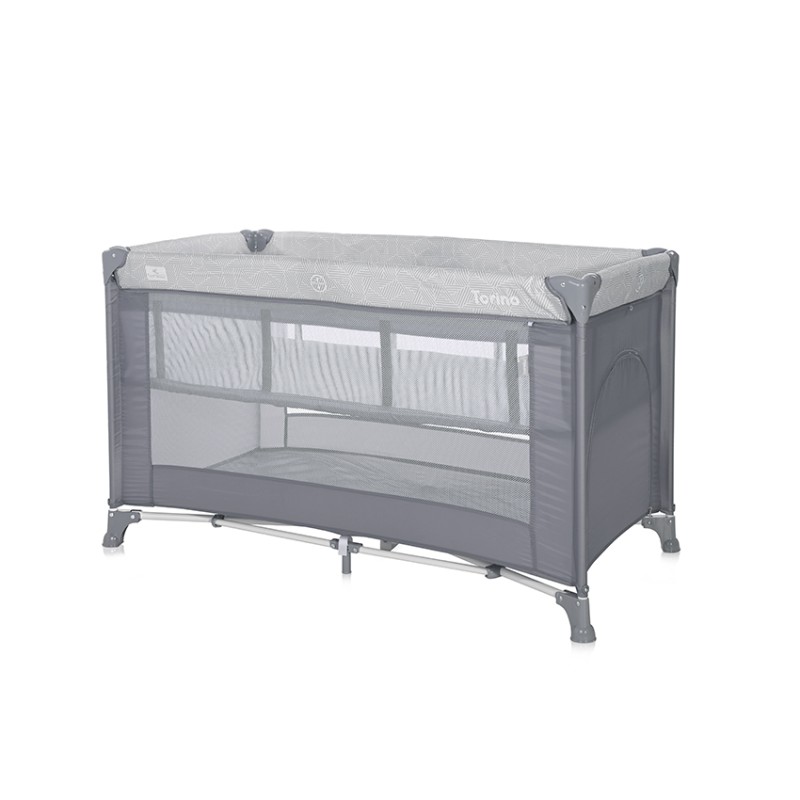 BABY COT TORINO 2 LAYERS GREY STRIPED ELEMENTS