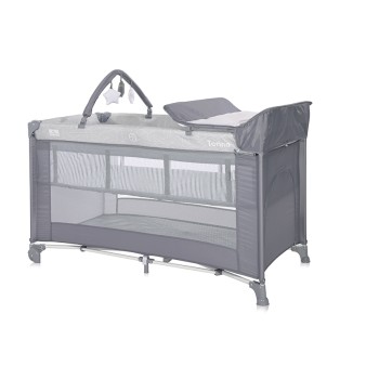 BABY COT TORINO 2LAYERS PLUS GREY STRIPED ELEMENTS