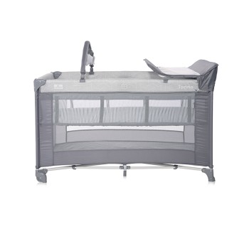 BABY COT TORINO 2LAYERS PLUS GREY STRIPED ELEMENTS