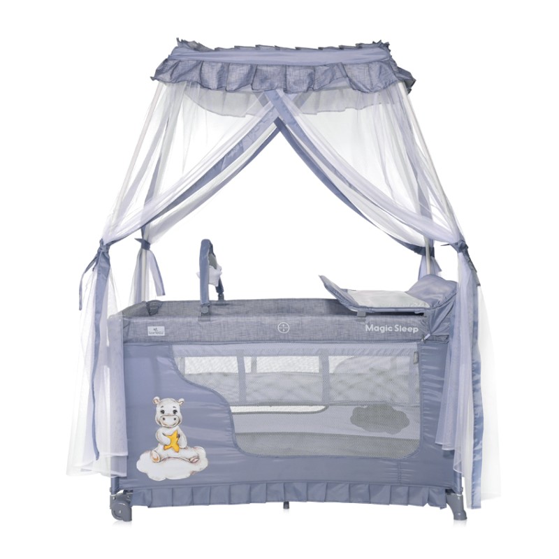 BABY COT MAGIC SLEEP COOL GREY HIPPO